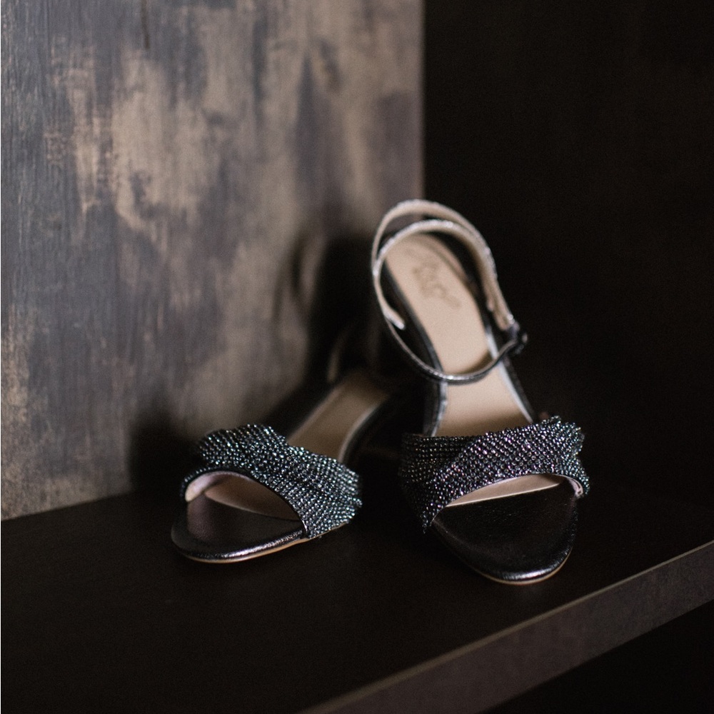 Badgley Mishka metallic block heels